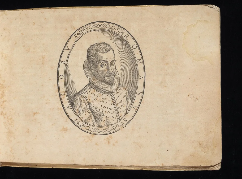 An illustration from Il primo libro di scrivere di Iacomo Romano : dove s'insegna la vera maniera delle cancellaresche corsive, e di tvtte qvelle sorti di lettere che a vn bvon scrittore si appartengono di sapere, & che al presente sono in vso : con li avertimenti et regole, sopra ciascvna sorte di lettera, con le quali ogni mediocre ingegno potrà facilmente da se stesso imparare : con il modo di temperar le penne per dette forti di lettere, & come si deuono tenere in mano, per scriuer bene, 1589, leaf 12