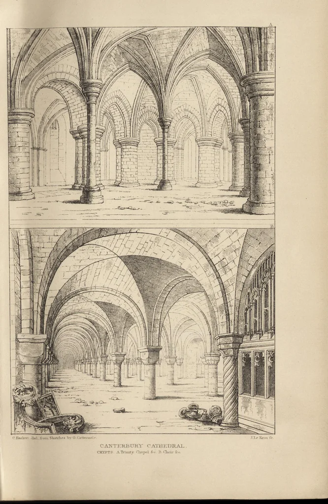 An illustration from An attempt to discriminate the styles of architecture in England : from the Conquest to the Reformation ; with a sketch of the Grecian and Roman orders /by the late Thomas Rickman, 1881, leaf 136