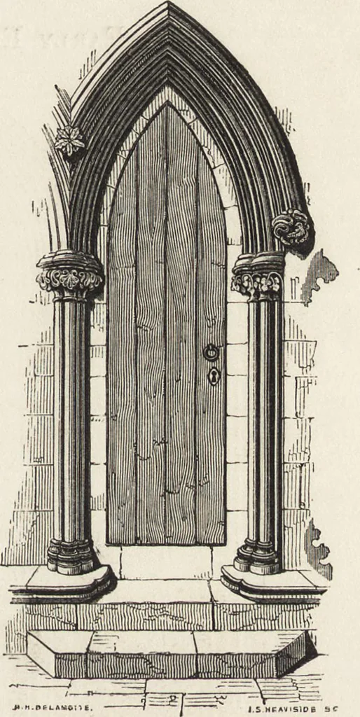 An illustration from An attempt to discriminate the styles of architecture in England : from the Conquest to the Reformation ; with a sketch of the Grecian and Roman orders /by the late Thomas Rickman, 1881, leaf 150