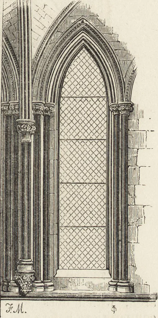 An illustration from An attempt to discriminate the styles of architecture in England : from the Conquest to the Reformation ; with a sketch of the Grecian and Roman orders /by the late Thomas Rickman, 1881, leaf 158