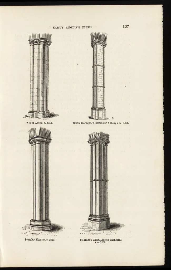 An illustration from An attempt to discriminate the styles of architecture in England : from the Conquest to the Reformation ; with a sketch of the Grecian and Roman orders /by the late Thomas Rickman, 1881, leaf 164
