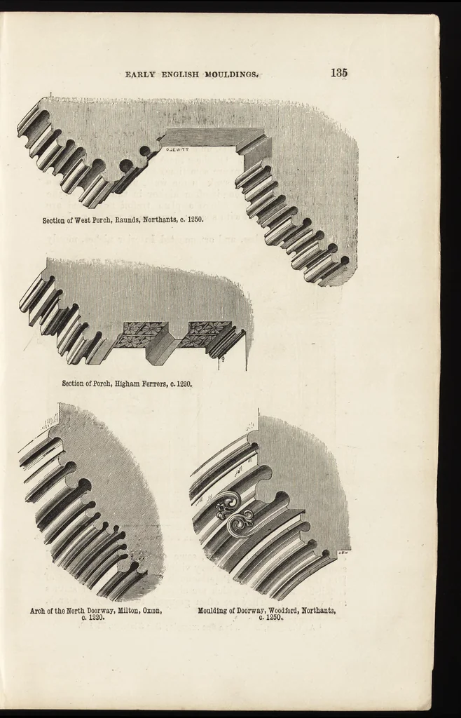 An illustration from An attempt to discriminate the styles of architecture in England : from the Conquest to the Reformation ; with a sketch of the Grecian and Roman orders /by the late Thomas Rickman, 1881, leaf 172