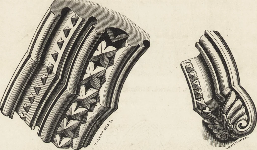 An illustration from An attempt to discriminate the styles of architecture in England : from the Conquest to the Reformation ; with a sketch of the Grecian and Roman orders /by the late Thomas Rickman, 1881, leaf 175