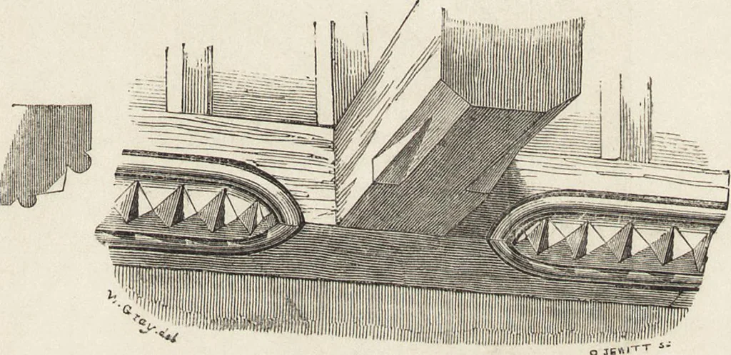 An illustration from An attempt to discriminate the styles of architecture in England : from the Conquest to the Reformation ; with a sketch of the Grecian and Roman orders /by the late Thomas Rickman, 1881, leaf 186