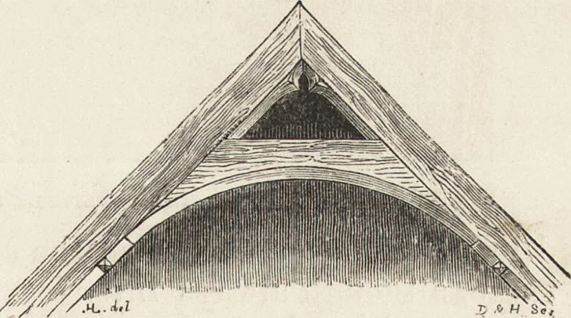 An illustration from An attempt to discriminate the styles of architecture in England : from the Conquest to the Reformation ; with a sketch of the Grecian and Roman orders /by the late Thomas Rickman, 1881, leaf 186