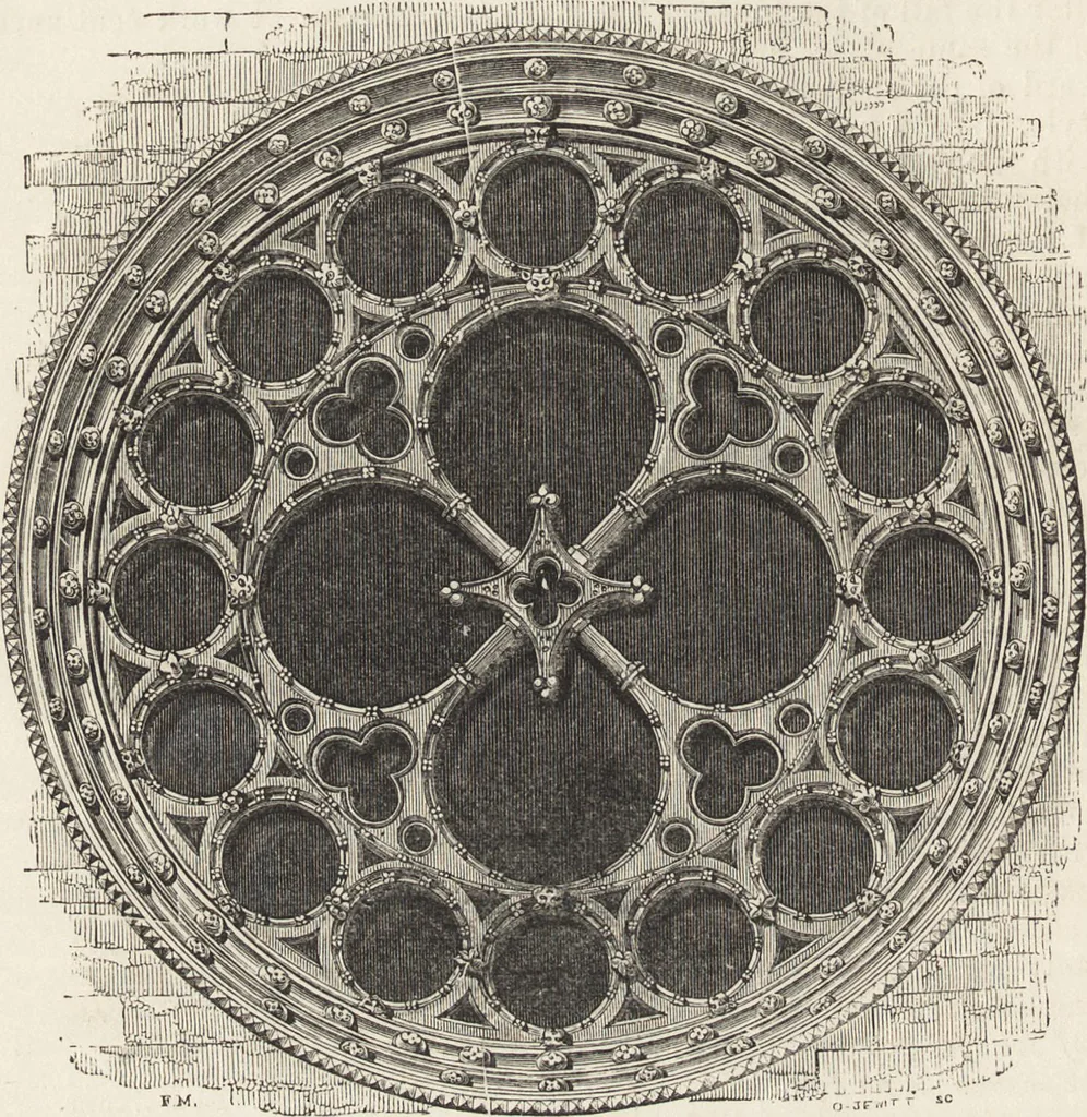 An illustration from An attempt to discriminate the styles of architecture in England : from the Conquest to the Reformation ; with a sketch of the Grecian and Roman orders /by the late Thomas Rickman, 1881, leaf 211