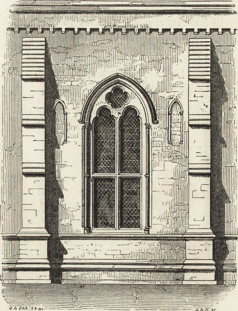 An illustration from An attempt to discriminate the styles of architecture in England : from the Conquest to the Reformation ; with a sketch of the Grecian and Roman orders /by the late Thomas Rickman, 1881, leaf 216