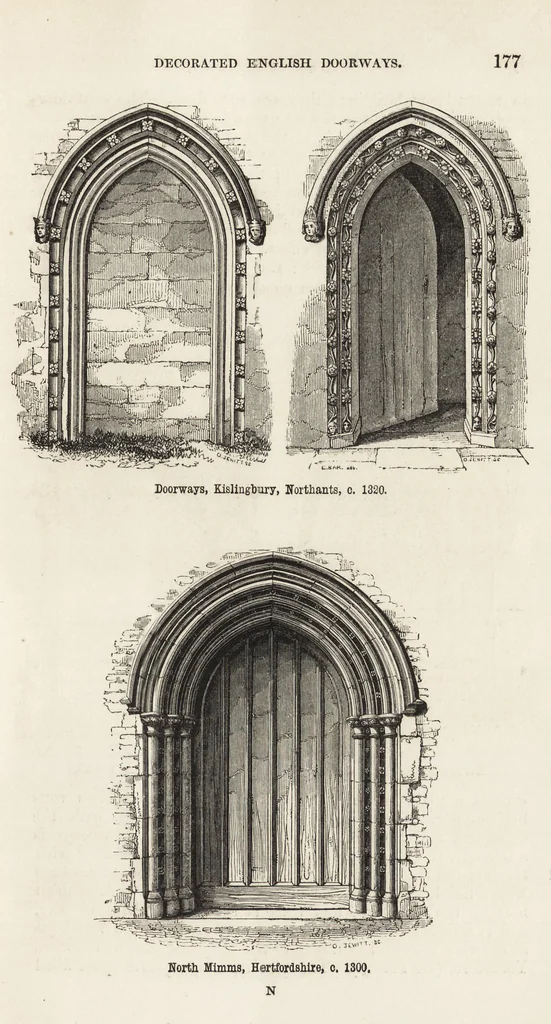 An illustration from An attempt to discriminate the styles of architecture in England : from the Conquest to the Reformation ; with a sketch of the Grecian and Roman orders /by the late Thomas Rickman, 1881, leaf 228