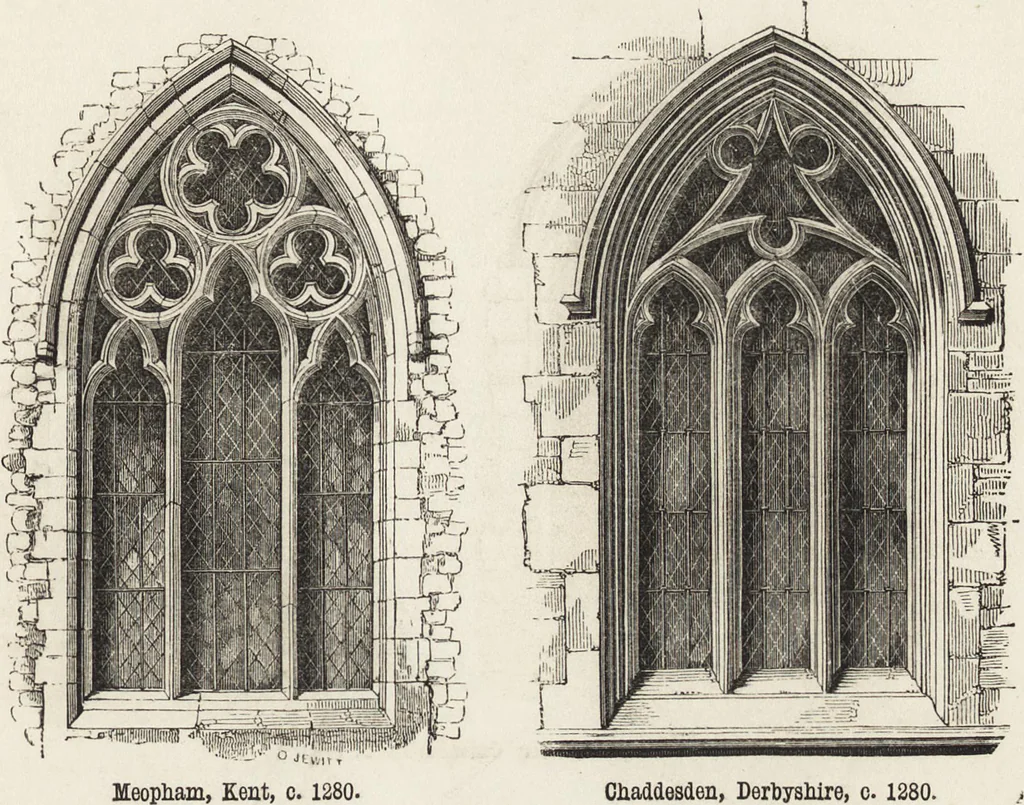 An illustration from An attempt to discriminate the styles of architecture in England : from the Conquest to the Reformation ; with a sketch of the Grecian and Roman orders /by the late Thomas Rickman, 1881, leaf 234