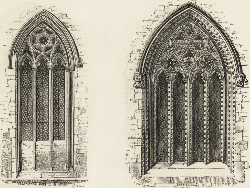 An illustration from An attempt to discriminate the styles of architecture in England : from the Conquest to the Reformation ; with a sketch of the Grecian and Roman orders /by the late Thomas Rickman, 1881, leaf 234