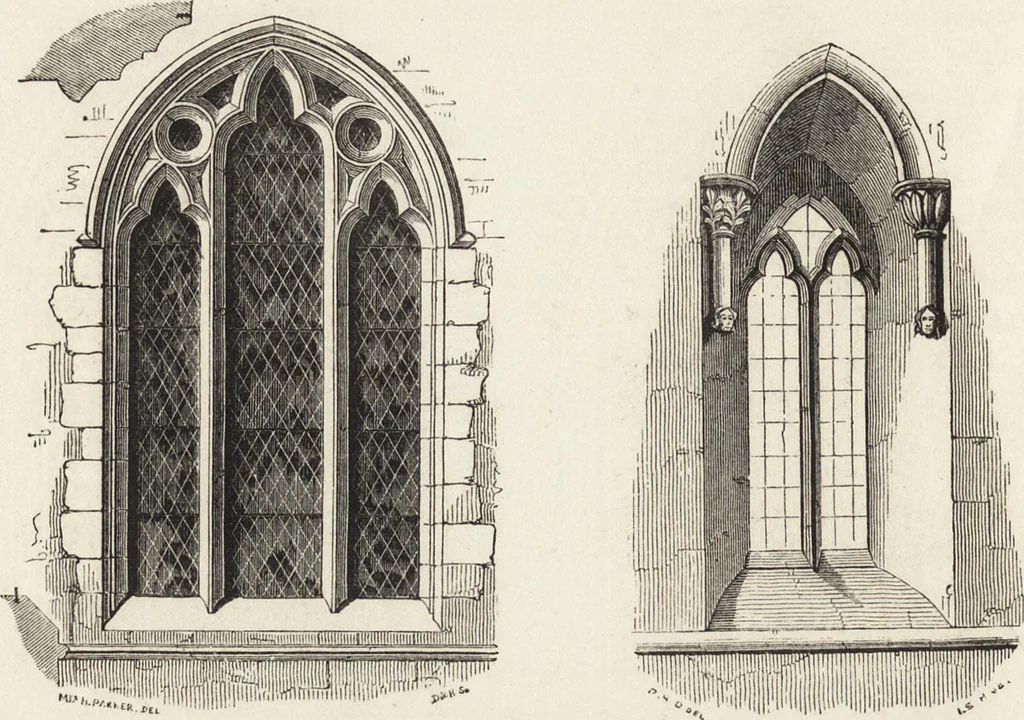 An illustration from An attempt to discriminate the styles of architecture in England : from the Conquest to the Reformation ; with a sketch of the Grecian and Roman orders /by the late Thomas Rickman, 1881, leaf 235