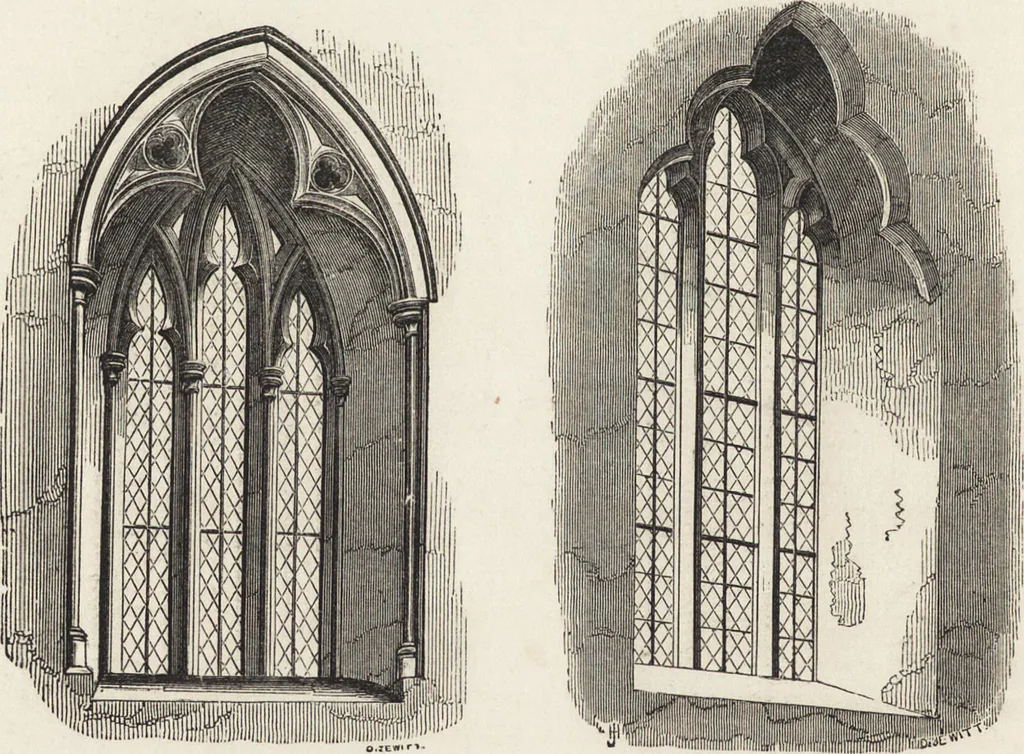 An illustration from An attempt to discriminate the styles of architecture in England : from the Conquest to the Reformation ; with a sketch of the Grecian and Roman orders /by the late Thomas Rickman, 1881, leaf 235
