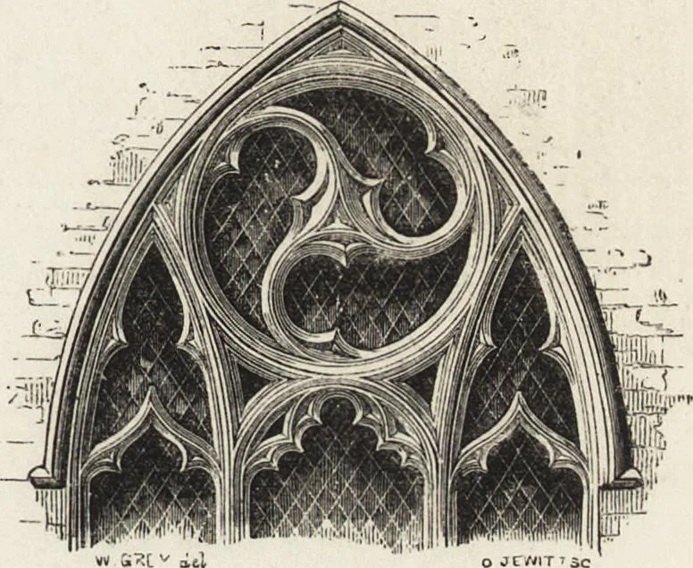 An illustration from An attempt to discriminate the styles of architecture in England : from the Conquest to the Reformation ; with a sketch of the Grecian and Roman orders /by the late Thomas Rickman, 1881, leaf 236
