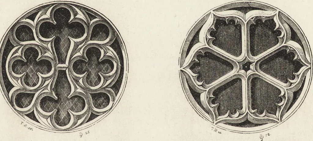 An illustration from An attempt to discriminate the styles of architecture in England : from the Conquest to the Reformation ; with a sketch of the Grecian and Roman orders /by the late Thomas Rickman, 1881, leaf 240