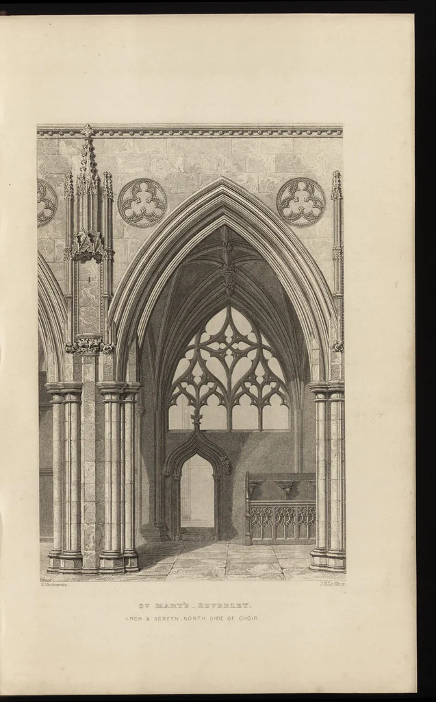 An illustration from An attempt to discriminate the styles of architecture in England : from the Conquest to the Reformation ; with a sketch of the Grecian and Roman orders /by the late Thomas Rickman, 1881, leaf 246