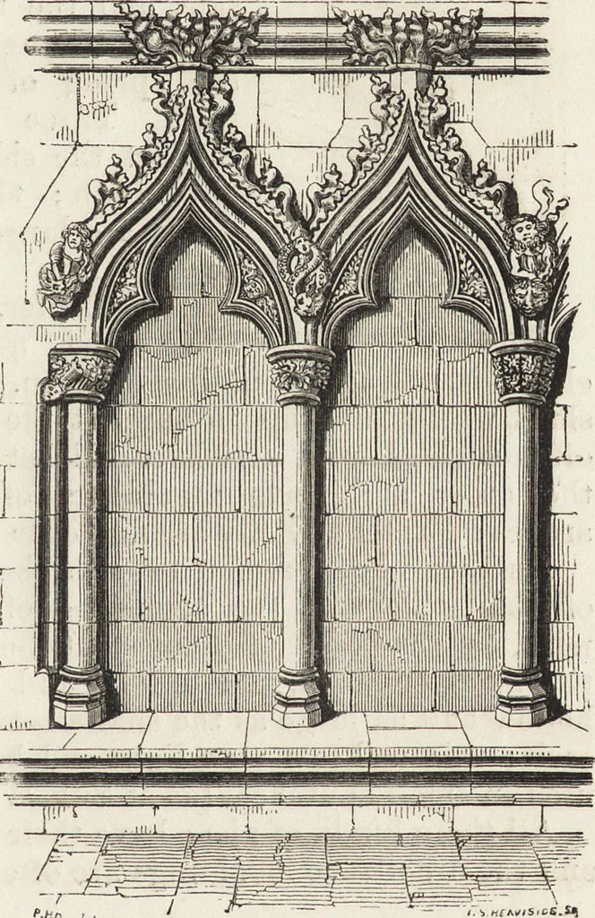 An illustration from An attempt to discriminate the styles of architecture in England : from the Conquest to the Reformation ; with a sketch of the Grecian and Roman orders /by the late Thomas Rickman, 1881, leaf 248