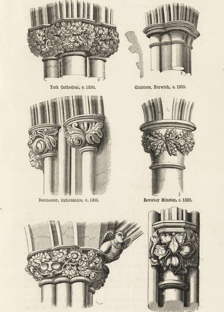 An illustration from An attempt to discriminate the styles of architecture in England : from the Conquest to the Reformation ; with a sketch of the Grecian and Roman orders /by the late Thomas Rickman, 1881, leaf 252