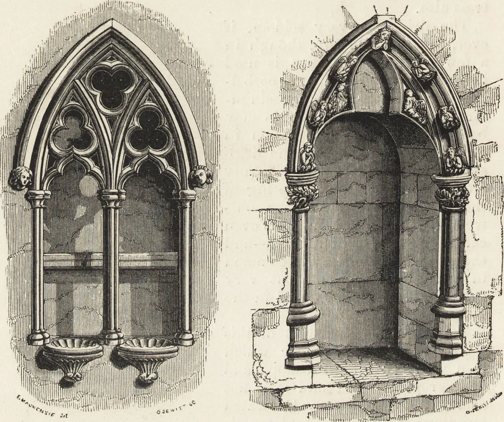 An illustration from An attempt to discriminate the styles of architecture in England : from the Conquest to the Reformation ; with a sketch of the Grecian and Roman orders /by the late Thomas Rickman, 1881, leaf 257