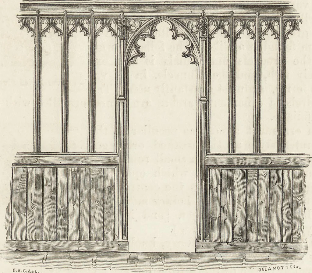 An illustration from An attempt to discriminate the styles of architecture in England : from the Conquest to the Reformation ; with a sketch of the Grecian and Roman orders /by the late Thomas Rickman, 1881, leaf 260