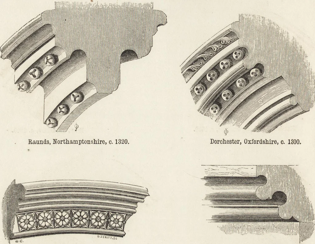 An illustration from An attempt to discriminate the styles of architecture in England : from the Conquest to the Reformation ; with a sketch of the Grecian and Roman orders /by the late Thomas Rickman, 1881, leaf 263