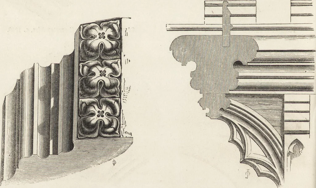 An illustration from An attempt to discriminate the styles of architecture in England : from the Conquest to the Reformation ; with a sketch of the Grecian and Roman orders /by the late Thomas Rickman, 1881, leaf 263