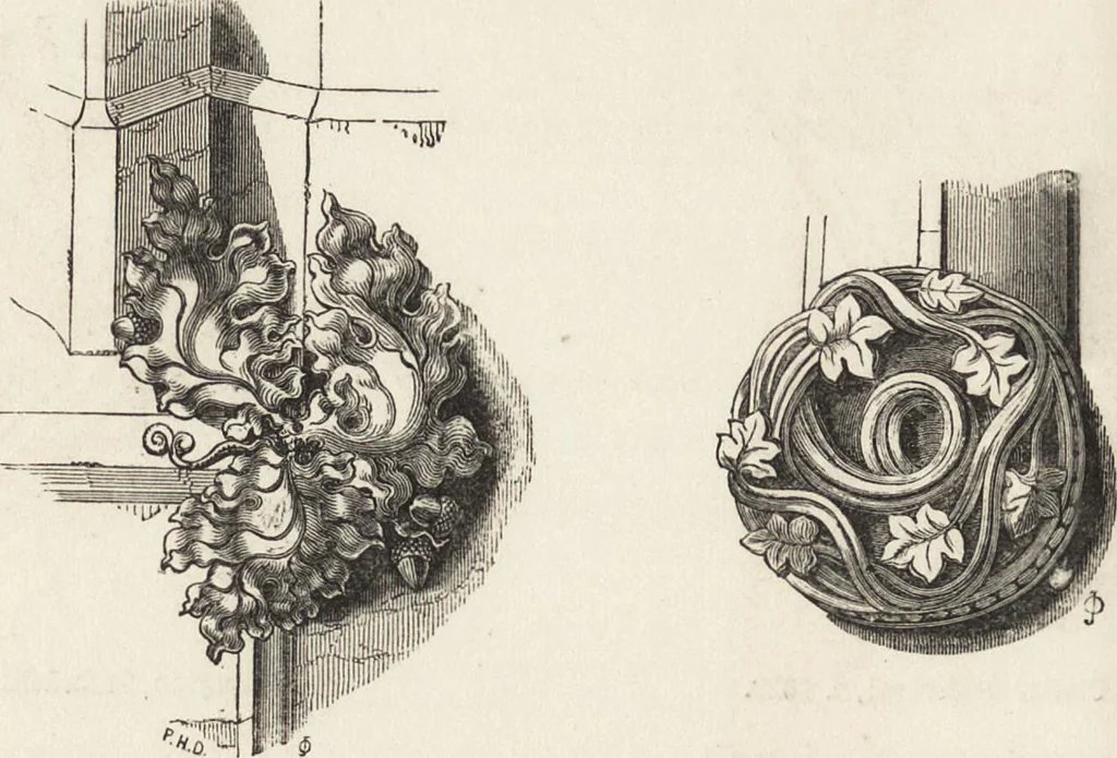 An illustration from An attempt to discriminate the styles of architecture in England : from the Conquest to the Reformation ; with a sketch of the Grecian and Roman orders /by the late Thomas Rickman, 1881, leaf 267