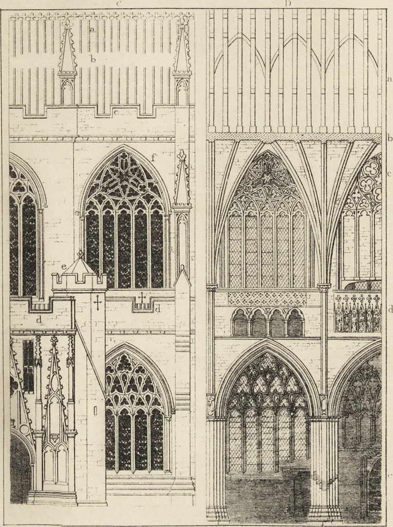 An illustration from An attempt to discriminate the styles of architecture in England : from the Conquest to the Reformation ; with a sketch of the Grecian and Roman orders /by the late Thomas Rickman, 1881, leaf 310