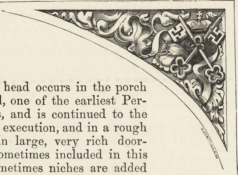 An illustration from An attempt to discriminate the styles of architecture in England : from the Conquest to the Reformation ; with a sketch of the Grecian and Roman orders /by the late Thomas Rickman, 1881, leaf 321