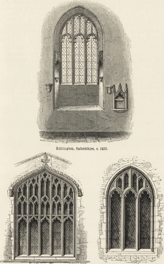 An illustration from An attempt to discriminate the styles of architecture in England : from the Conquest to the Reformation ; with a sketch of the Grecian and Roman orders /by the late Thomas Rickman, 1881, leaf 326