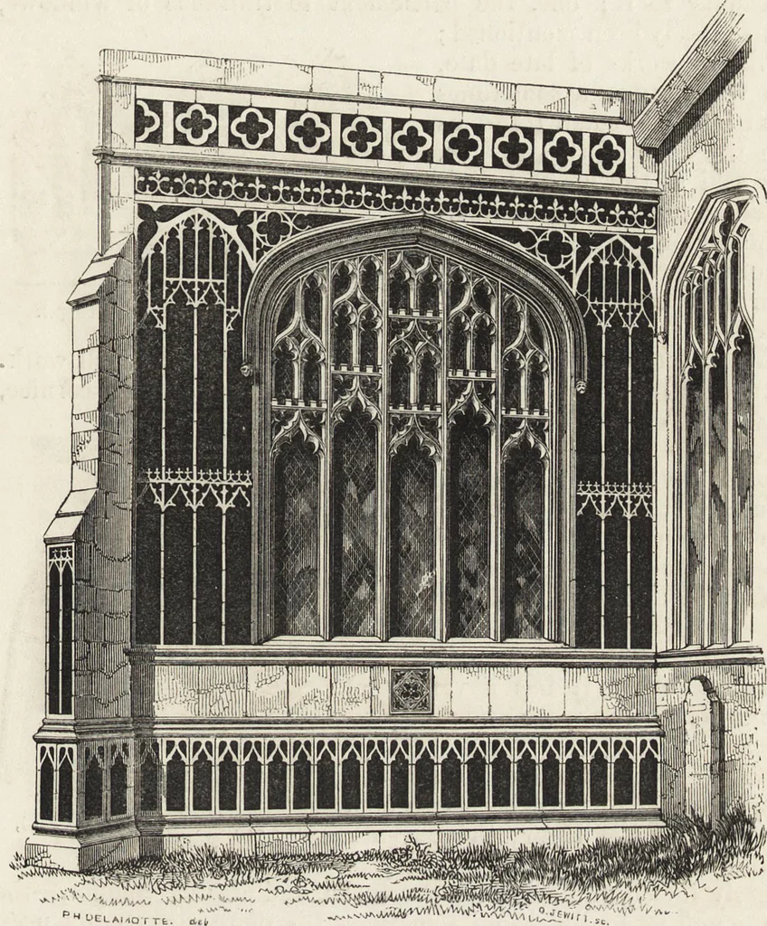 An illustration from An attempt to discriminate the styles of architecture in England : from the Conquest to the Reformation ; with a sketch of the Grecian and Roman orders /by the late Thomas Rickman, 1881, leaf 344