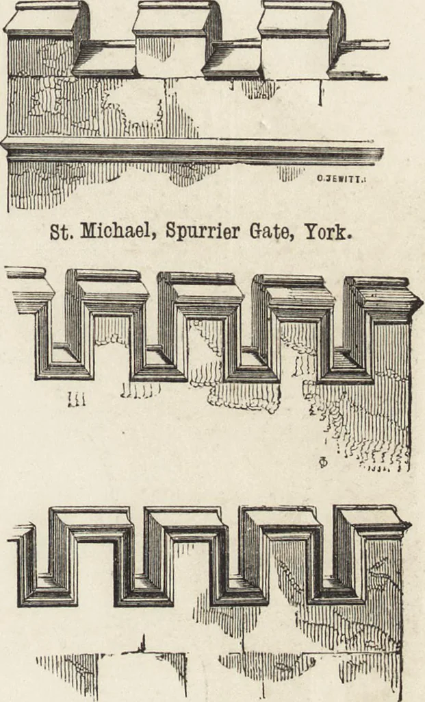 An illustration from An attempt to discriminate the styles of architecture in England : from the Conquest to the Reformation ; with a sketch of the Grecian and Roman orders /by the late Thomas Rickman, 1881, leaf 356