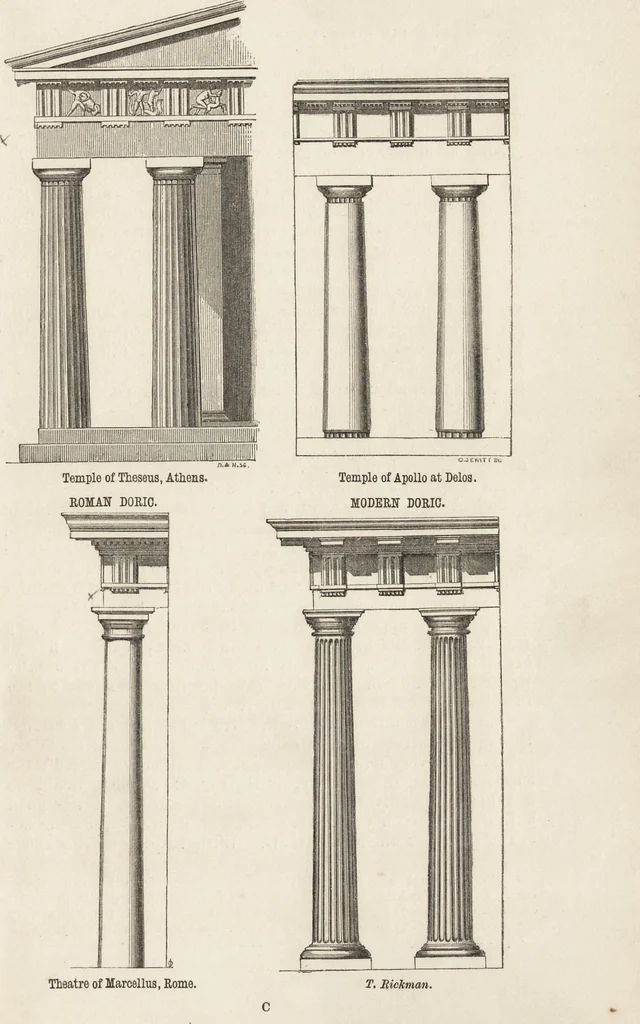 An illustration from An attempt to discriminate the styles of architecture in England : from the Conquest to the Reformation ; with a sketch of the Grecian and Roman orders /by the late Thomas Rickman, 1881, leaf 36
