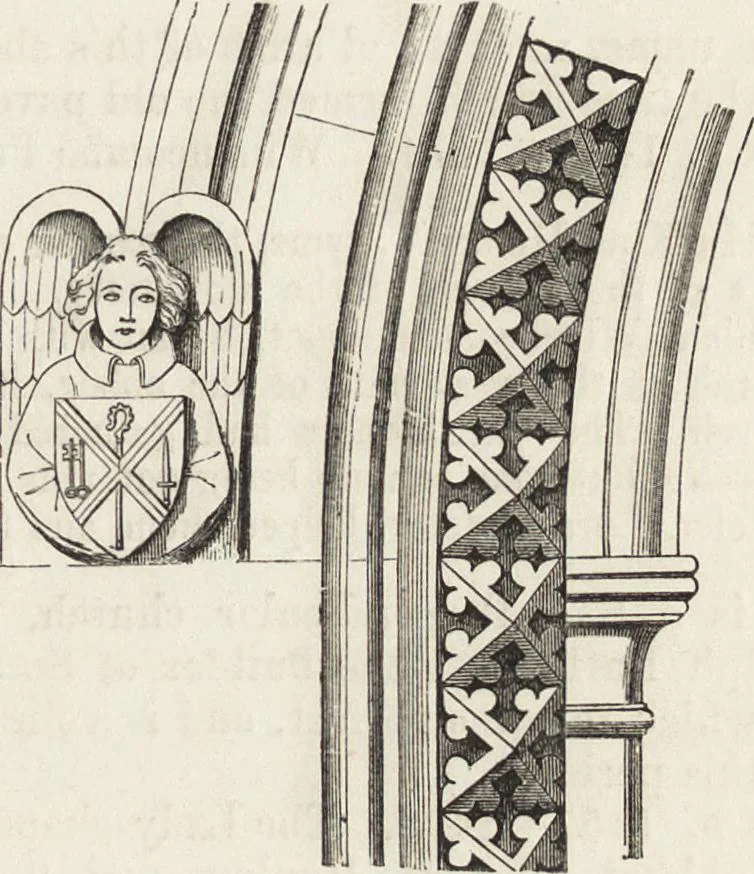 An illustration from An attempt to discriminate the styles of architecture in England : from the Conquest to the Reformation ; with a sketch of the Grecian and Roman orders /by the late Thomas Rickman, 1881, leaf 394