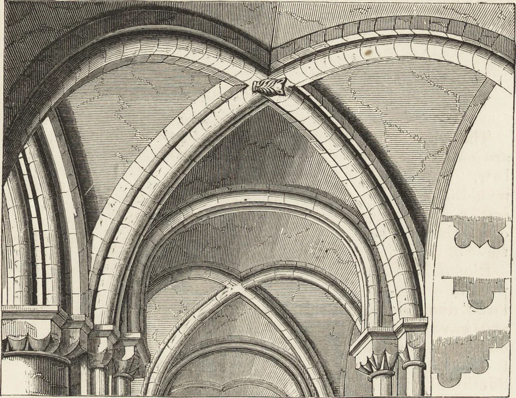 An illustration from An attempt to discriminate the styles of architecture in England : from the Conquest to the Reformation ; with a sketch of the Grecian and Roman orders /by the late Thomas Rickman, 1881, leaf 94