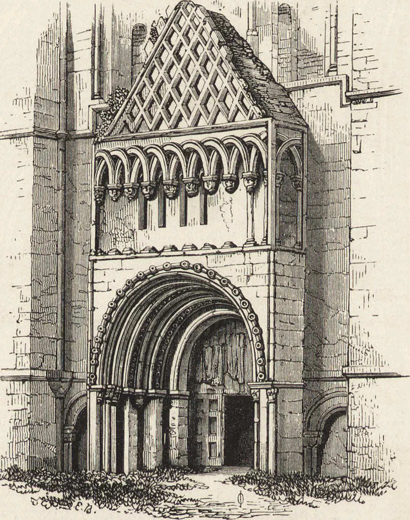 An illustration from An attempt to discriminate the styles of architecture in England : from the Conquest to the Reformation ; with a sketch of the Grecian and Roman orders /by the late Thomas Rickman, 1881, leaf 95