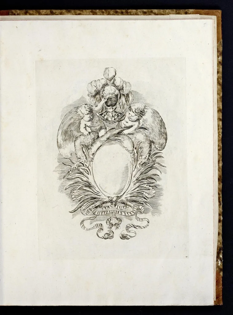 An illustration from Libro de diuerse cartelle e scudi d'armi, 1650, leaf 12