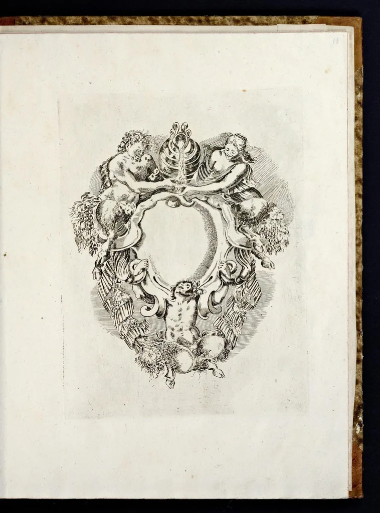 An illustration from Libro de diuerse cartelle e scudi d'armi, 1650, leaf 14