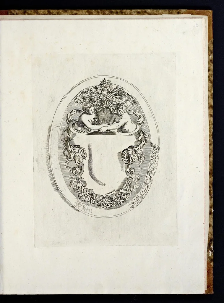 An illustration from Libro de diuerse cartelle e scudi d'armi, 1650, leaf 20