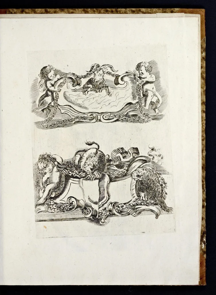 An illustration from Libro de diuerse cartelle e scudi d'armi, 1650, leaf 28