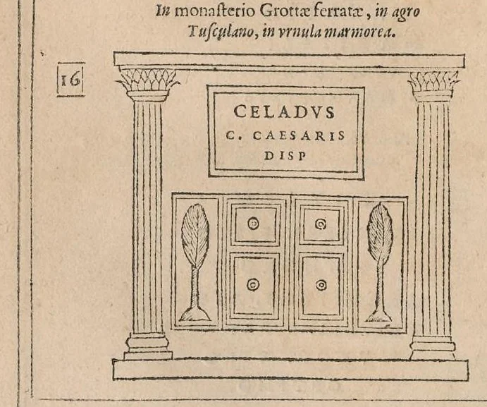 An illustration from Inscriptionvm antiqvarvm quae passim per Europam liber : accessit avctarivm a Ivsto Lipsio, 1588, leaf 229