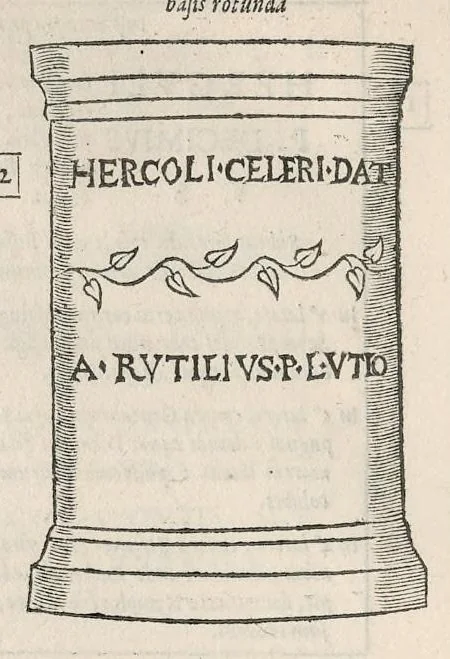 An illustration from Inscriptionvm antiqvarvm quae passim per Europam liber : accessit avctarivm a Ivsto Lipsio, 1588, leaf 63