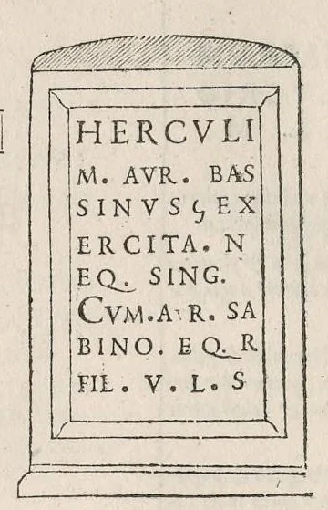 An illustration from Inscriptionvm antiqvarvm quae passim per Europam liber : accessit avctarivm a Ivsto Lipsio, 1588, leaf 63