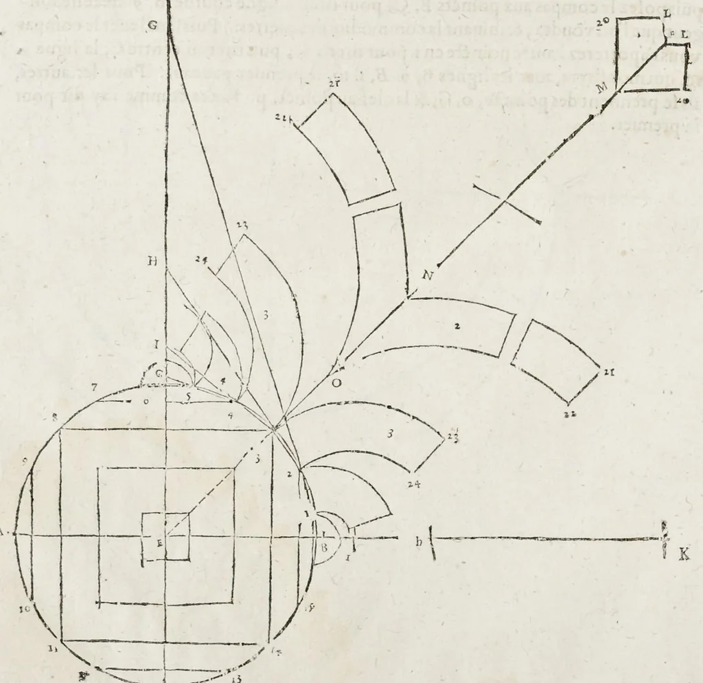 An illustration from Le secret d'architecture découurant fidelement les traits geometriques, couppes, et derobemens necessaires dans les bastiments : enrichi d'un grand nombre de figures ..., 1642, leaf 147