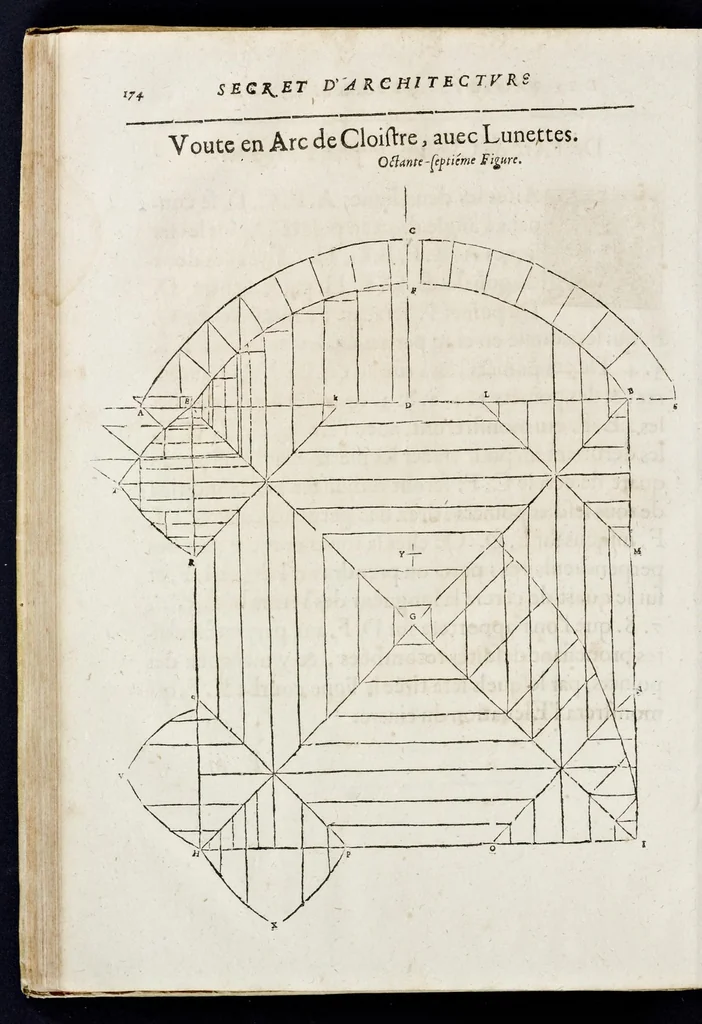 An illustration from Le secret d'architecture découurant fidelement les traits geometriques, couppes, et derobemens necessaires dans les bastiments : enrichi d'un grand nombre de figures ..., 1642, leaf 193