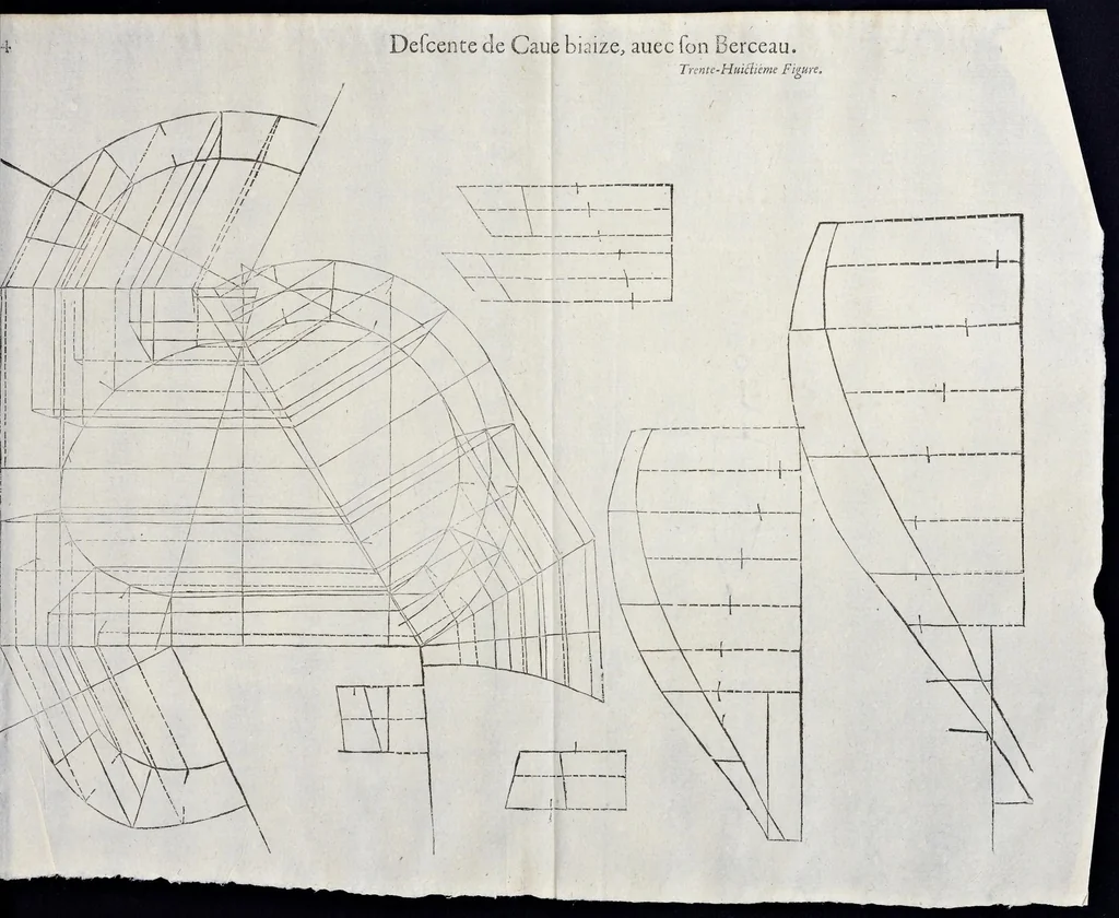 An illustration from Le secret d'architecture découurant fidelement les traits geometriques, couppes, et derobemens necessaires dans les bastiments : enrichi d'un grand nombre de figures ..., 1642, leaf 90