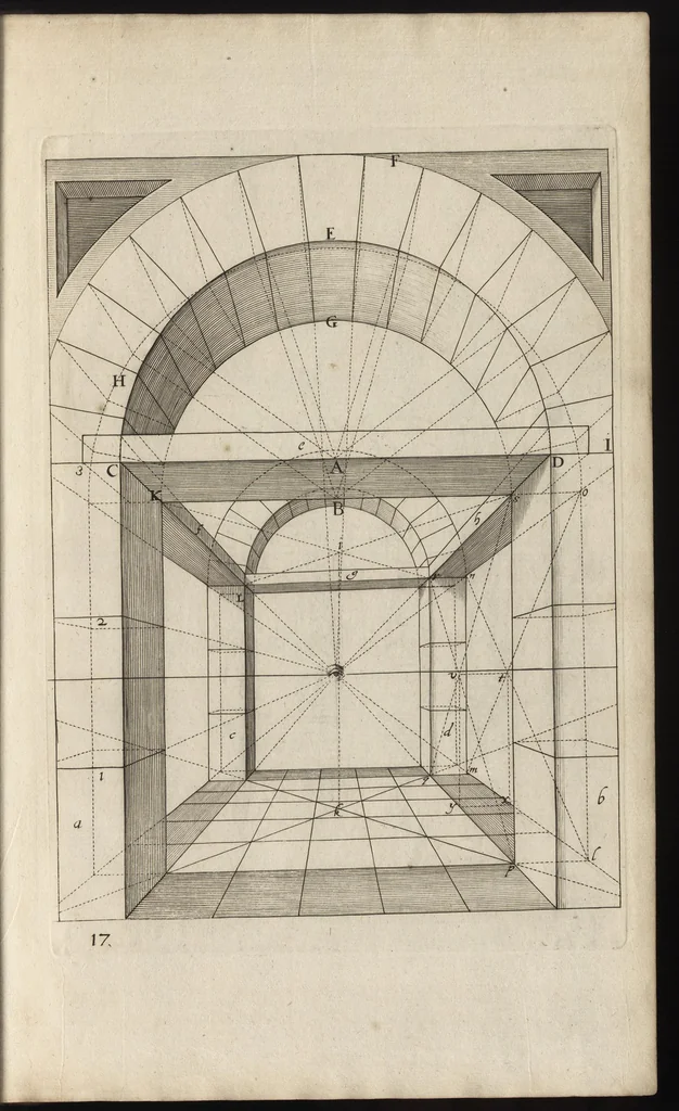 An illustration from Grondige onderrichtinge in de optica, ofte, Perspective konste, 1647, leaf 56