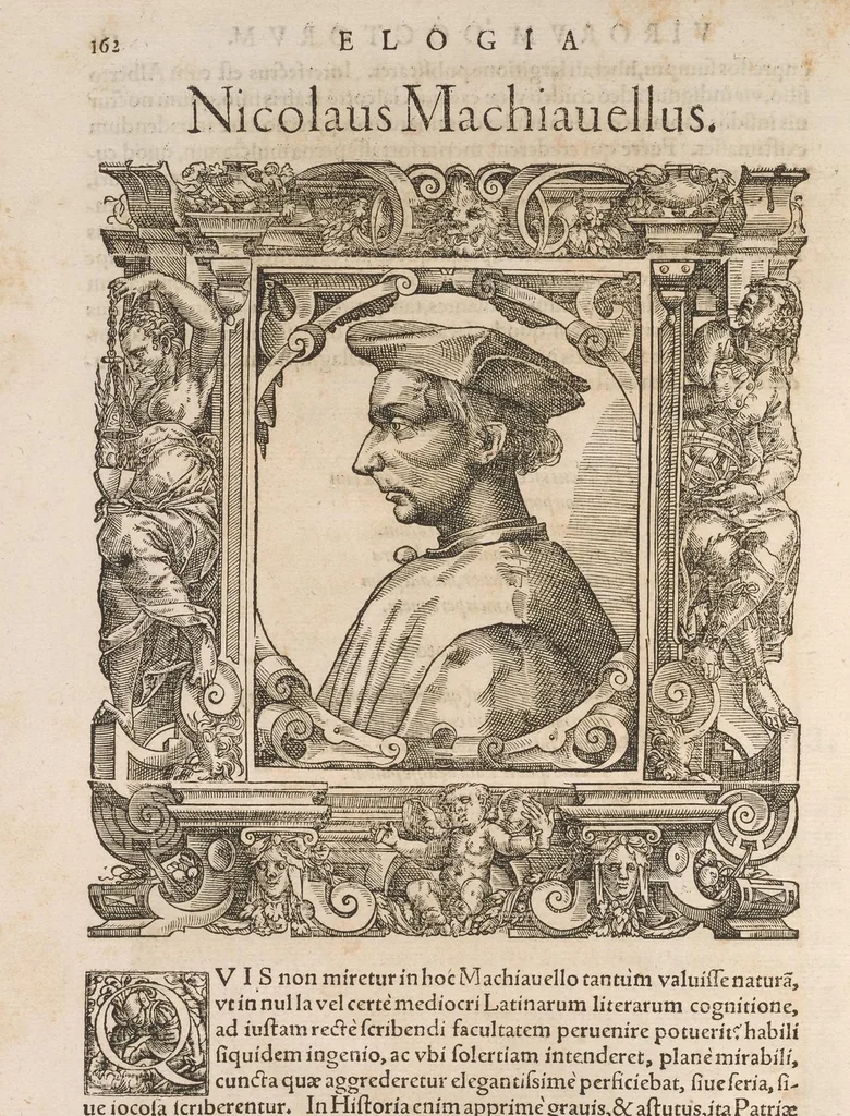 An illustration from Pauli Iouii Nouocomensis episcopi Nucerini elogia virorum literis illustrium : quotquot vel nostra vel auorum memoria vixere : ex eiusdem Musaeo (cuius descriptionem vnà exhibemus) ad viuum expressis imaginibus exornata, 1577, leaf 171