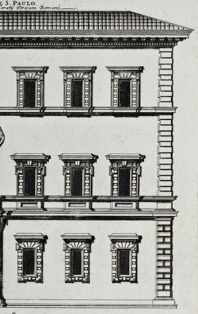 An illustration from Palatiorum Romanorum à celeberrimis sui aevi architectis erectorum pars prima[-tertia], 1694, leaf 112
