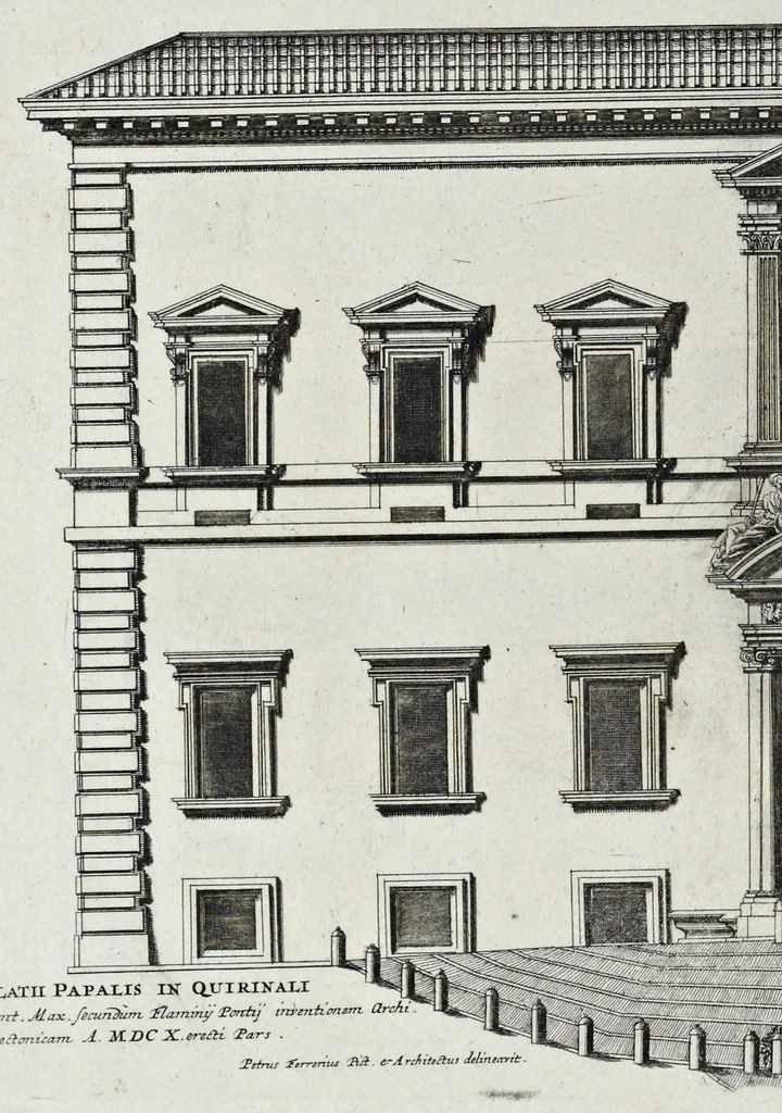 An illustration from Palatiorum Romanorum à celeberrimis sui aevi architectis erectorum pars prima[-tertia], 1694, leaf 115