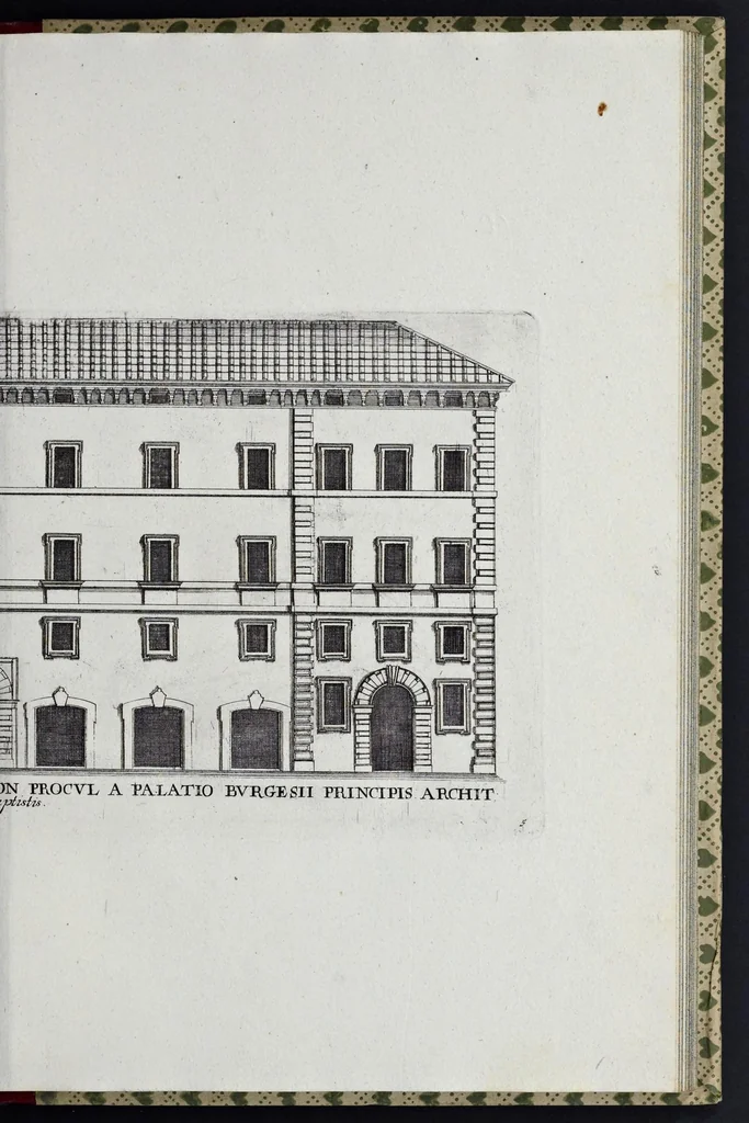 An illustration from Palatiorum Romanorum à celeberrimis sui aevi architectis erectorum pars prima[-tertia], 1694, leaf 168